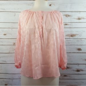 LC Lauren Conrad | Floral Jacquard Peasant Blouse